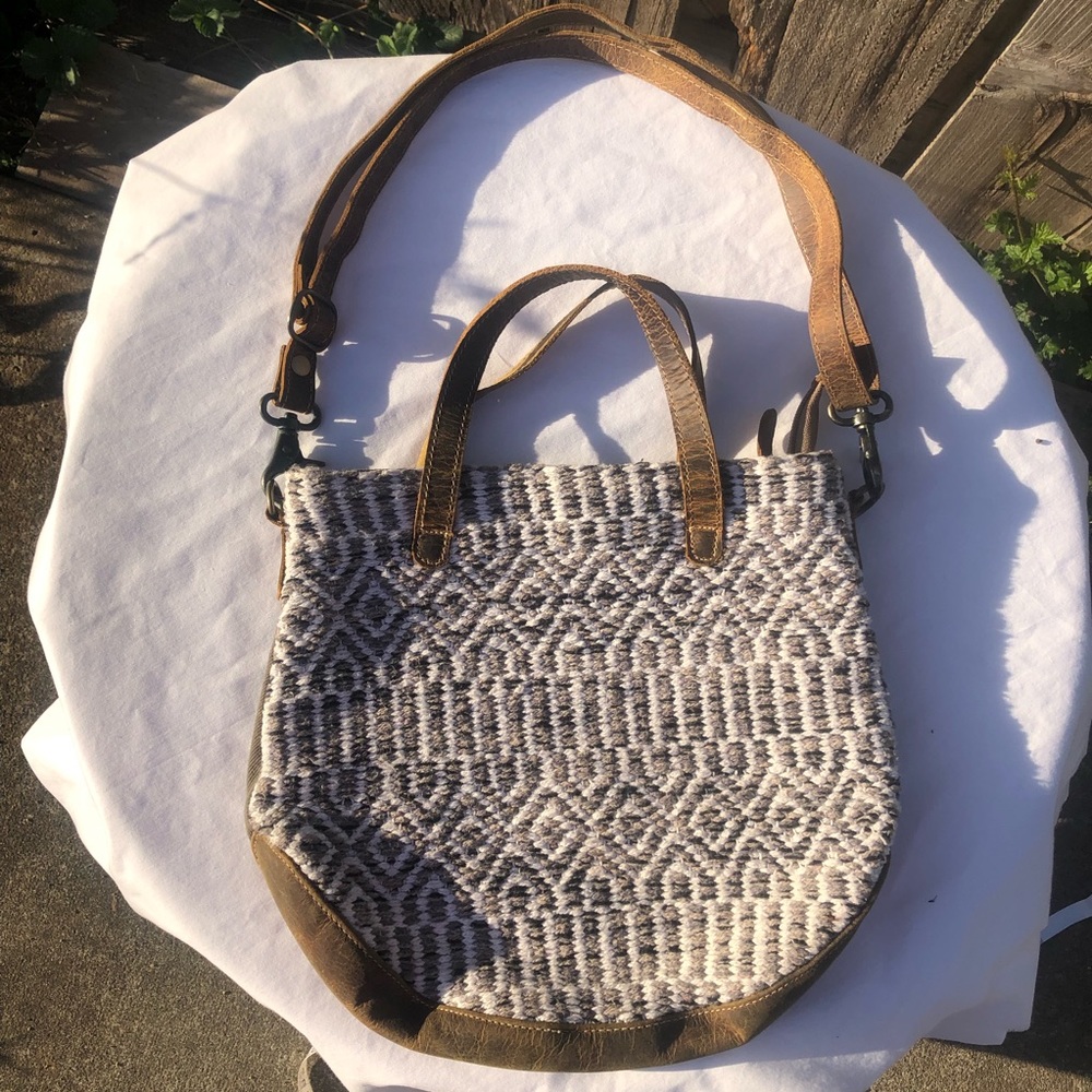 NWOT Myra Bag Leather/canvas/Rug Shoulder Purse